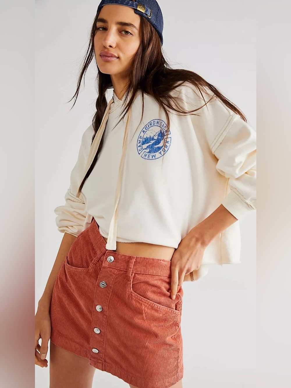 NWOT Free People Ray Corduroy Mini Skirt